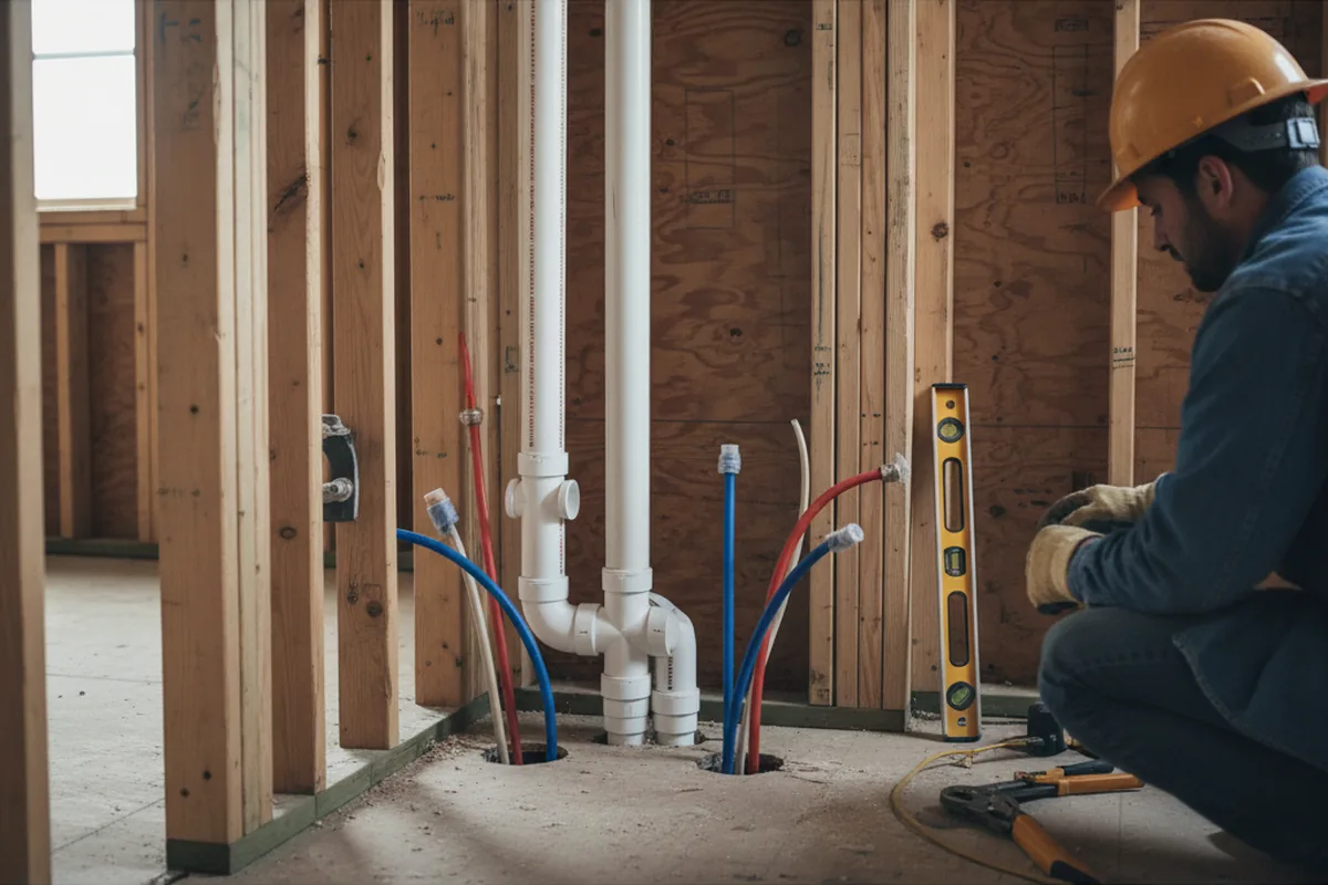 Drain and supply rough-in during Toilet Repair and Installation in Morley